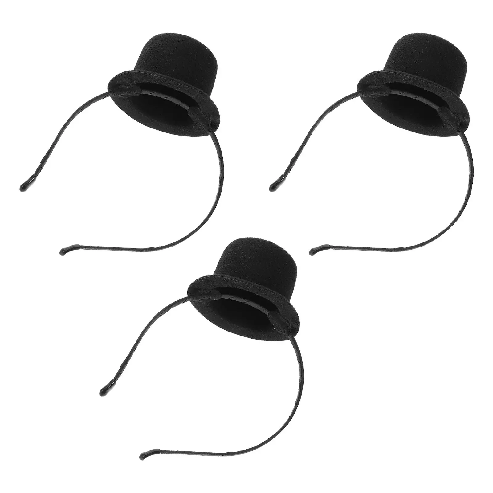 

3Pcs Mini Top Hat Headband Women Costume Vintage Party Bowler Style Carnival 1920S Flapper Fascinator Holiday Dress Up