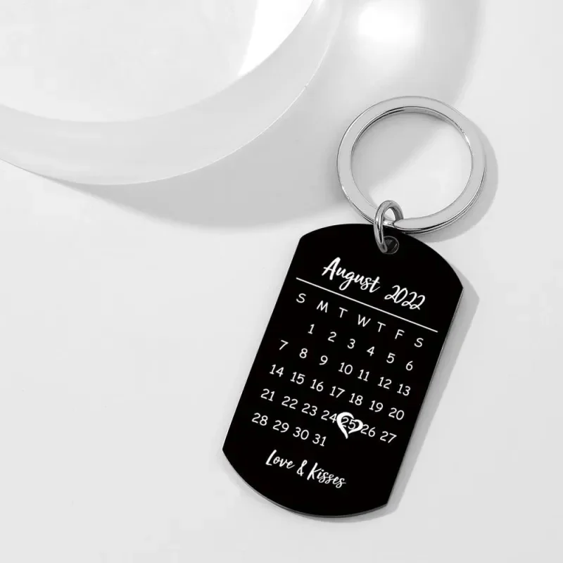 Custom Keychain Photo Calendar Keychain Tag Keychain Gift For Newly Married Couples Key Chains Keychains