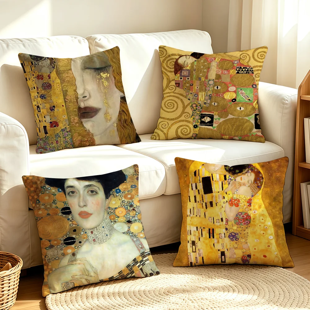 Painter G-Gustav K-Klimt cushion cover Anti-dustmite Sofa Cushion Decorative Office Cover Lounge Area Indoor & Outdoor Use
