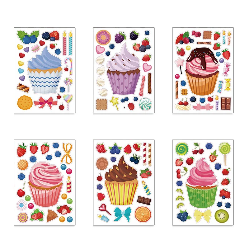 6 Sheets Farm Animals Assembled Sticker Set for Kids