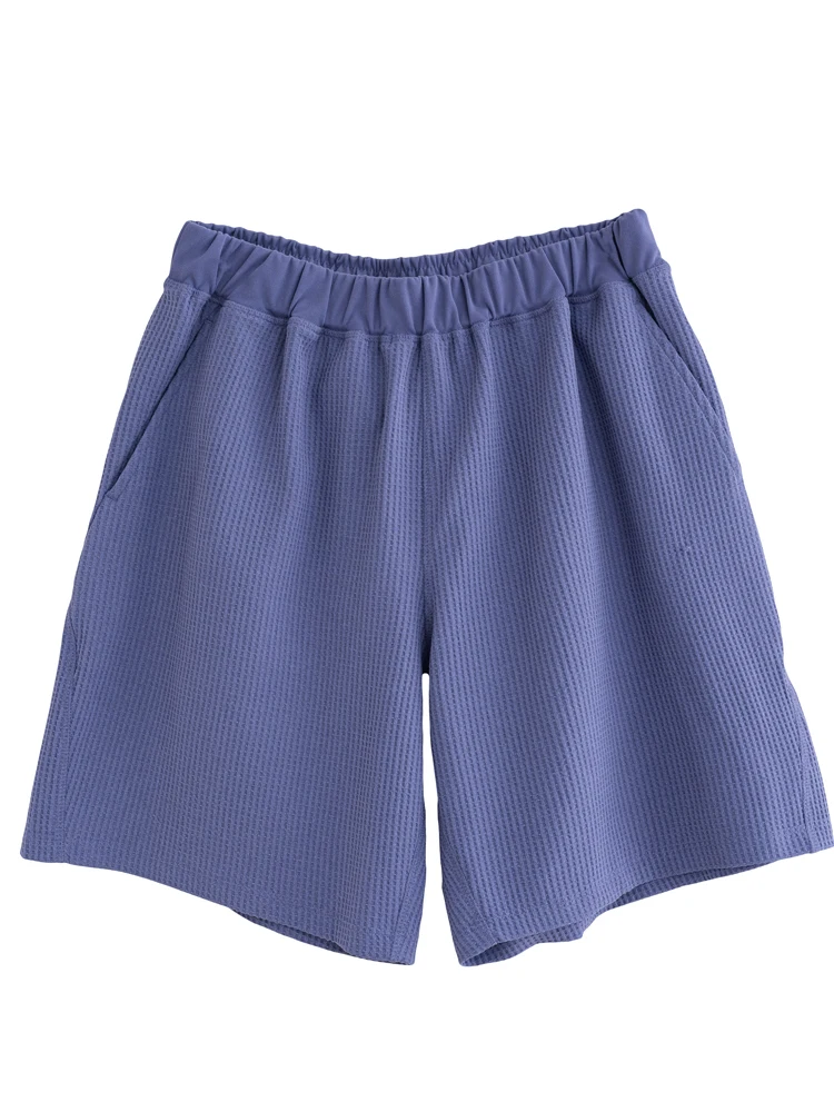 

Unisex Comfortable Casual Loose Shorts Summer Elastic Waistband Versatile Men's And Women's Short Pants Straight Leg Knee-Length