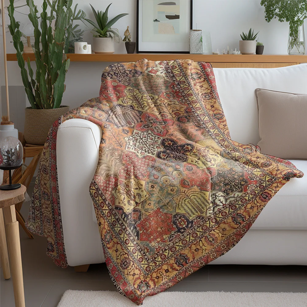 Vintage Ethnic Kilim Rug Moroccan Boho Bed Throw Blanket Decorative Cushion Cover Home Decor