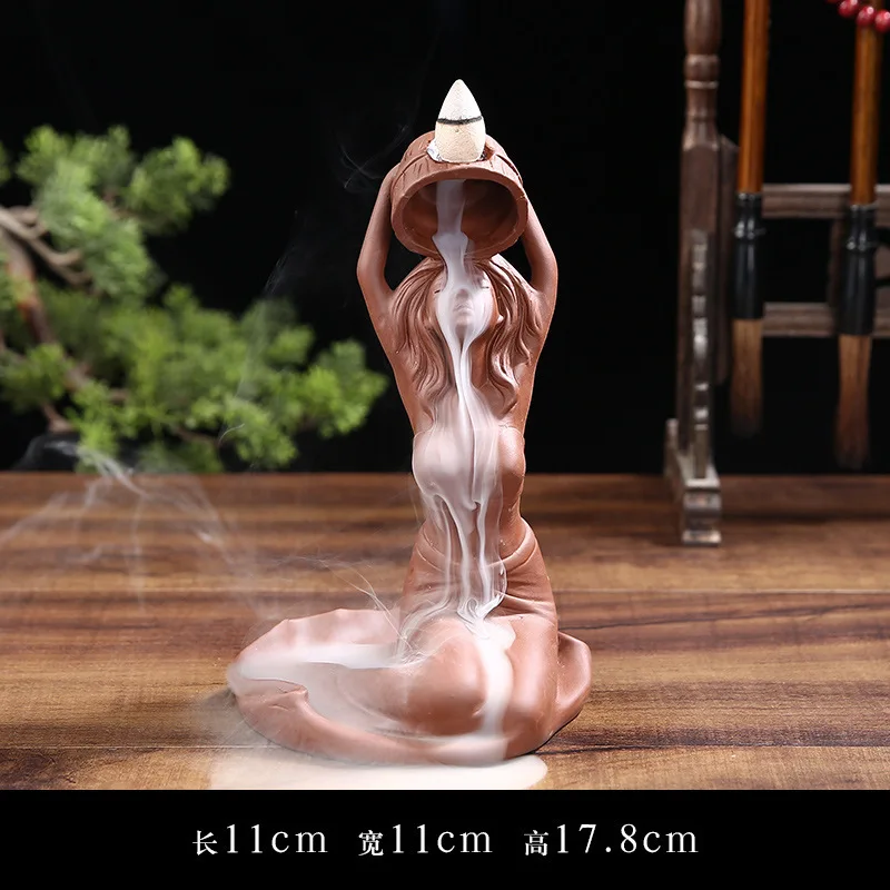 Quemador de incienso de reflujo para mascotas, baño de belleza, té, ceremonia del té interior, quemador de incienso de madera de agar para el hogar, adorno creativo