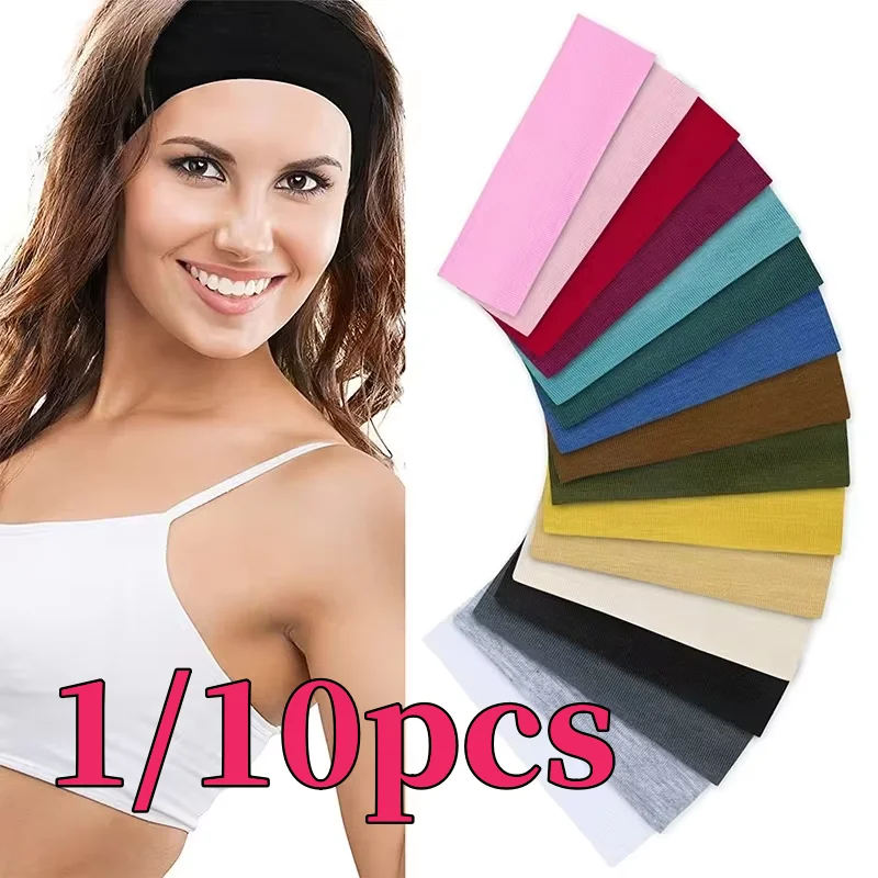 Summer Sports Yoga Headbands for Women Simple Adjustable Men Running Absorb Sweat Elastic Hair Bands Soild Headband Wholesale