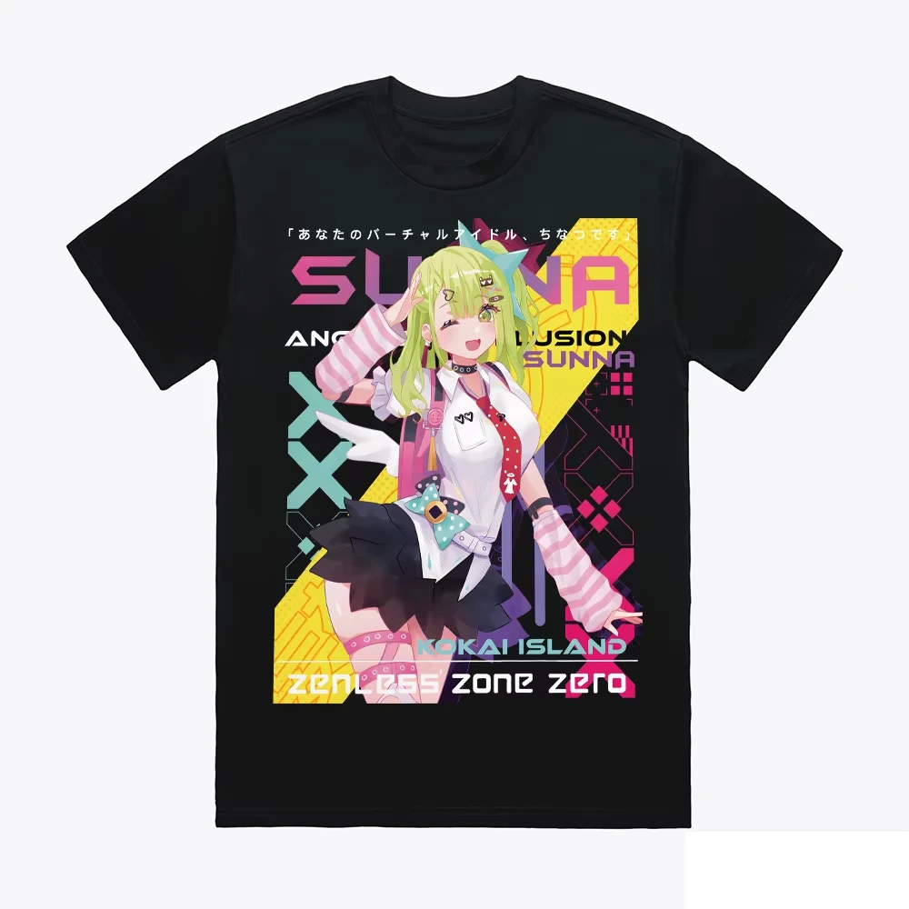 SUNNA Zenless Zone Zero Unisex T-Shirt, Hot Selling Casual Game Apparel, Cute Anime Cartoon Printed Top, High Quality T-shirt