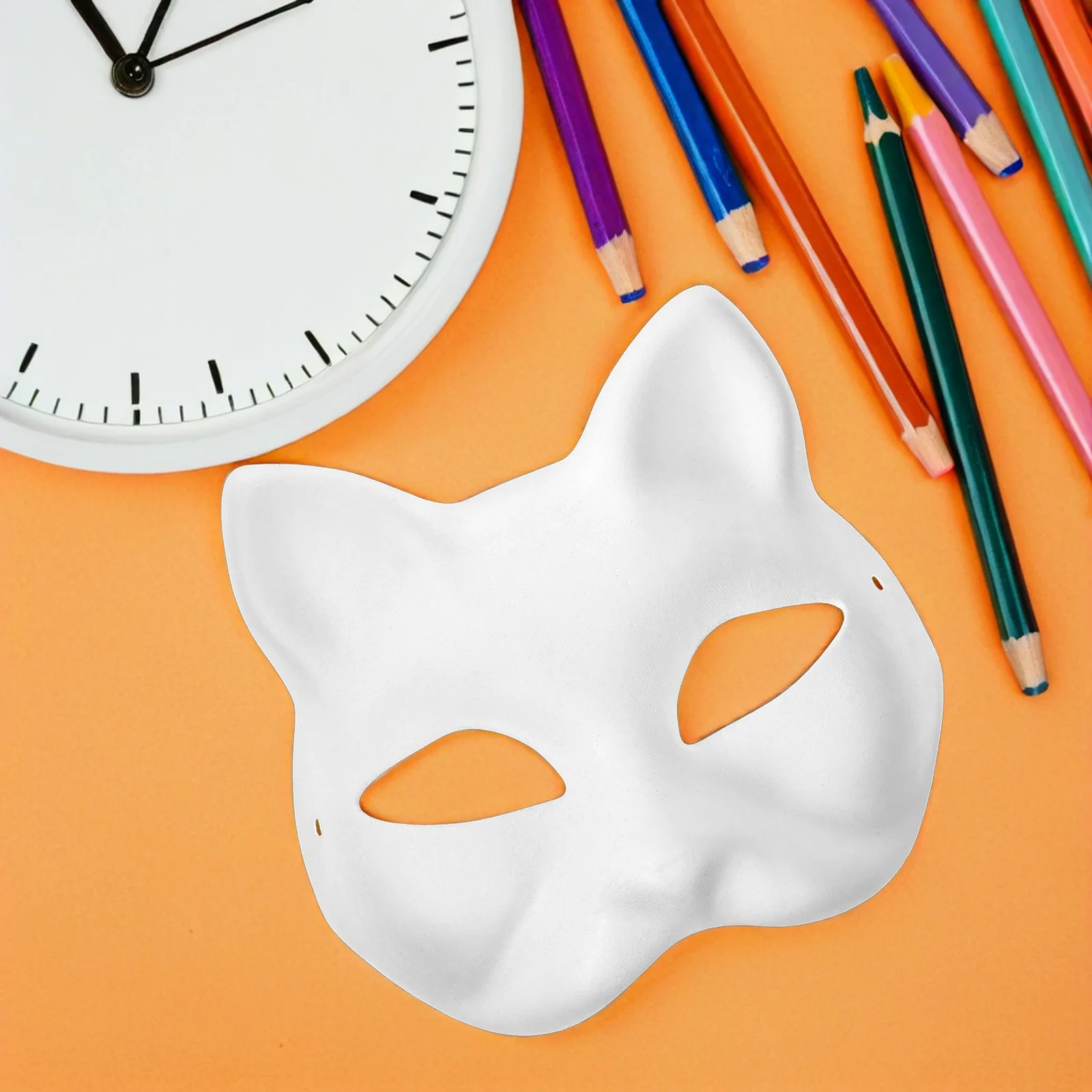 Japanse stijl 15 stuks halfgelaatsmasker DIY overschilderbare kat vos ontwerp maskerade cosplay festival halloween party prop accessoires