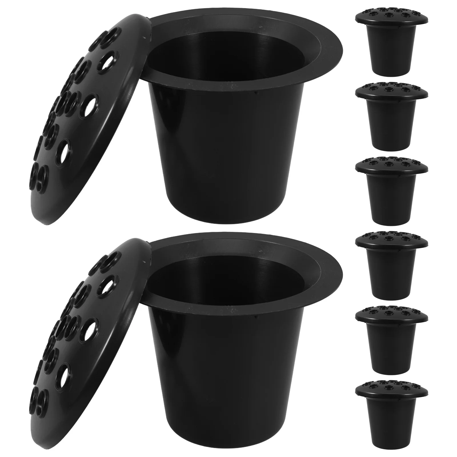 8 قطعة أواني الزهور قاعدة مقبرة ديكور أواني الزهور البلاستيكية تصميم متعدد الفتحات زينة القبرة الأنيقة #1