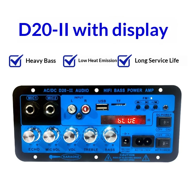 D20-II Amplifier Board Car Bluetooth Digital with Display Power Amplifier Board Multi-purpose Power Amplifier Motherboard
