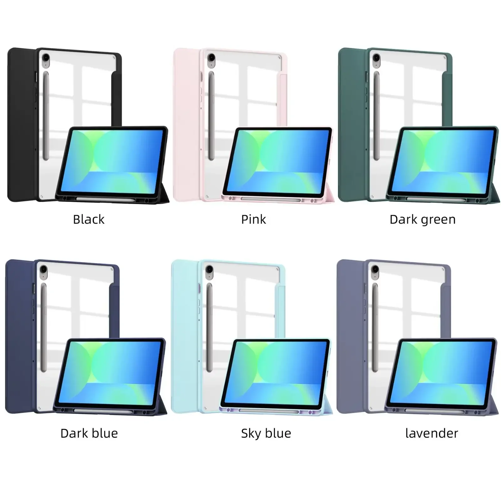 Case for Samsung Galaxy Tab S10 FE Case 10.9 Inch Tri-Fold Stand Auto Wake/Sleep with S Pen Holder for Galaxy Tab S9 FE 5G