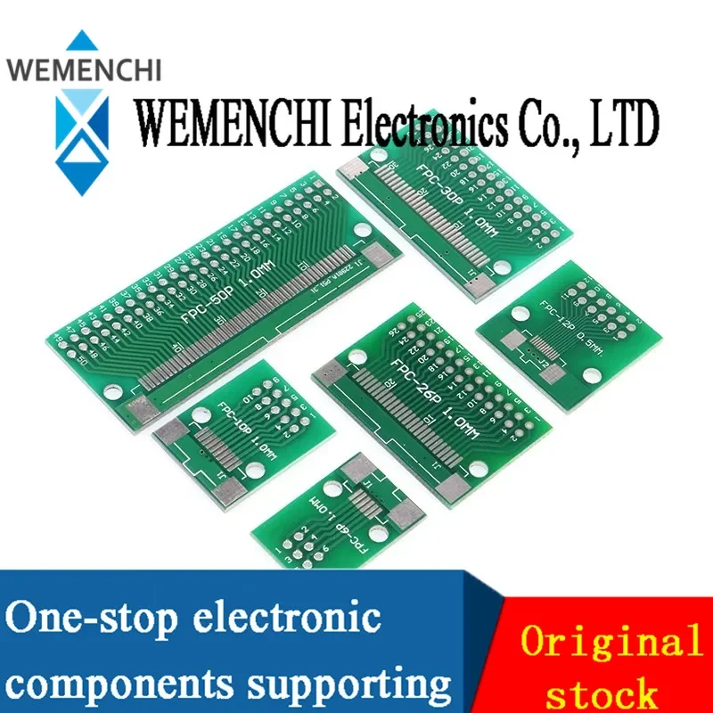 1PCS Double Side 0.5mm 1mm 6 8 10 12 20 40 50 60 Pin to DIP 2.54mm FPC/FFC SMT Adapter Socket Plate PCB Board Connector DIY KIT