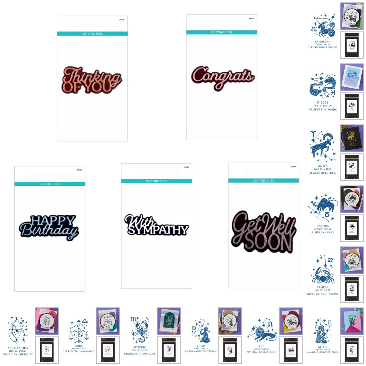 

Happy Birthday Constellation Metal Cutting Dies Hot Foil Clear Stamps Stencil For DIY Scrapbook Card February Release 2026 New