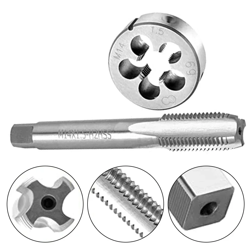 Per materiali metallici Set di maschi e matrici metrici Rubinetto e matrici M14 X 1,5 per uso industriale Rimozione rapida dei trucioli Classe ad alta precisione