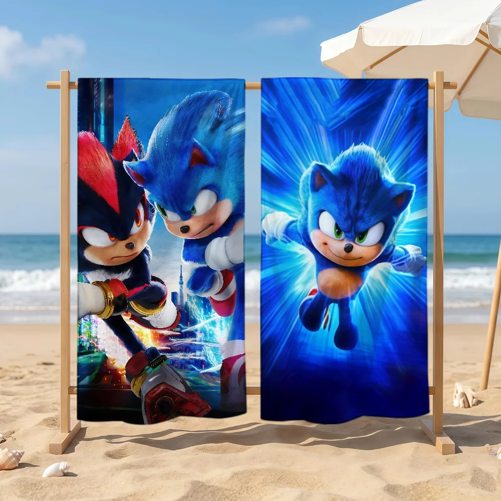 Movie S-Sonic-The H-Hedgehog 3 Towel Sports Quick Dry Travel Camping Sandproof Soft Light Large Beach Towel