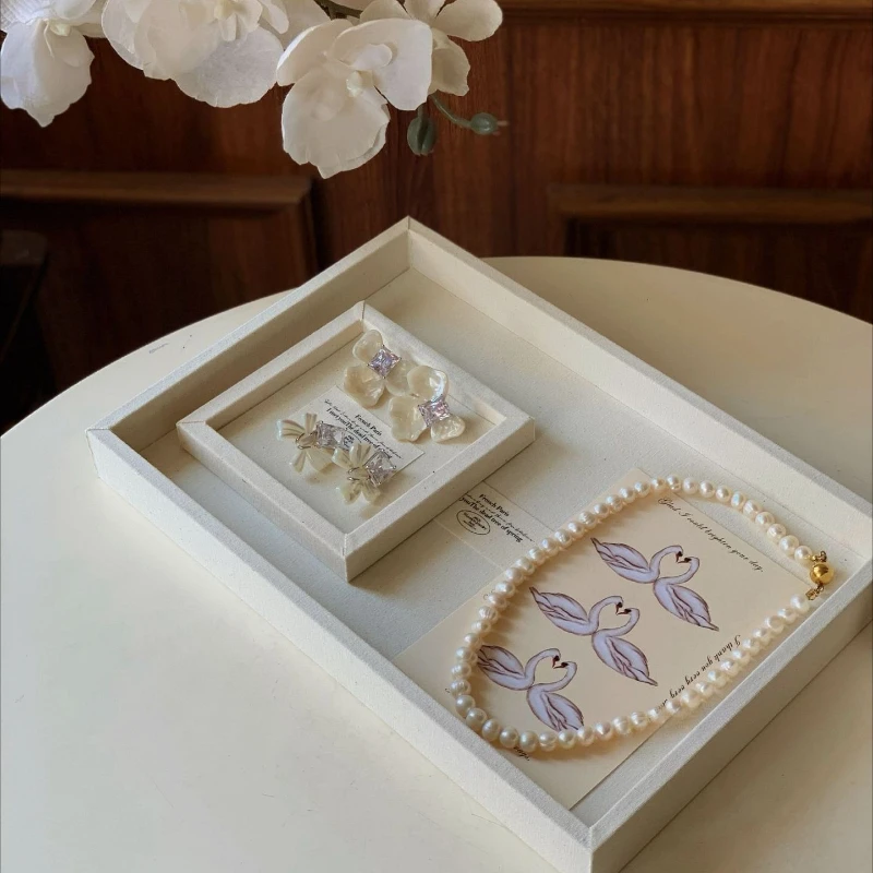Wooden Jewelry Pallet Jeweler Luxury Counter Storage Pallets Necklaces Bracelet Earrings Display Tray Exhibitor Jewellery Trays