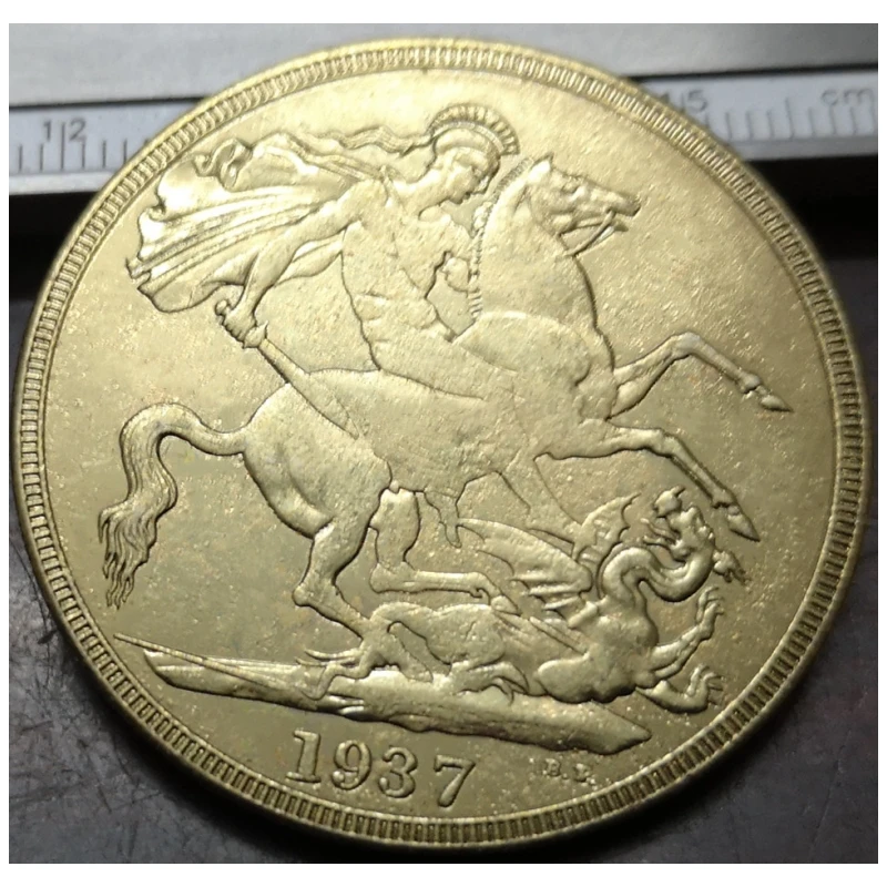 1937 United Kingdom 5 Pound Gold Plated Copy Coin