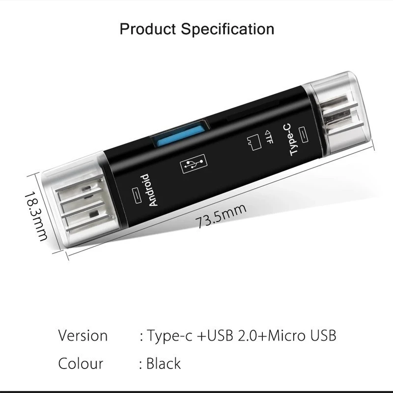 OTG Card Reader 5 IN 1 Micro USB Type C TF Memory Cardreader for Android Phone Computer Smartphone Dock OTG Type C Adapter