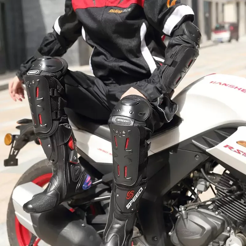 オートバイ乗車用膝と肘保護4点セット、オフロードライダー用保護具、秋冬用暖かい脚保護具