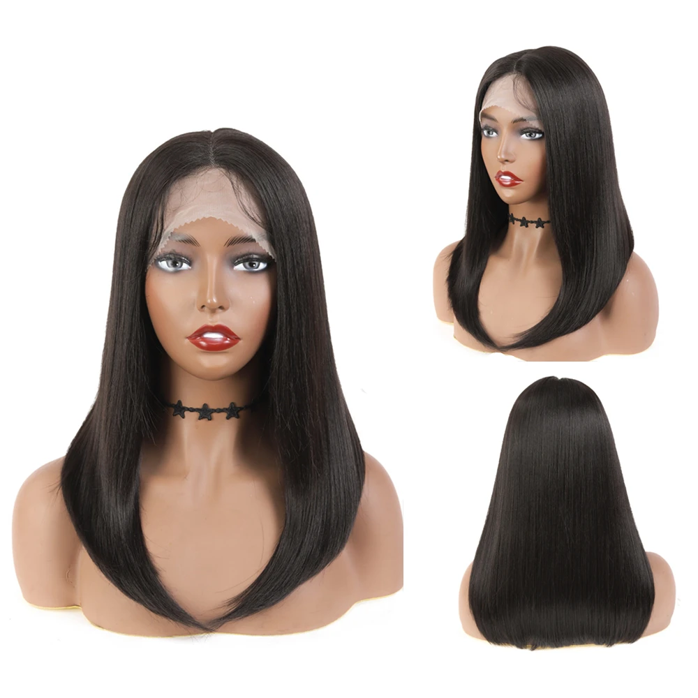 Straight Synthetic Lace Front Wigs Hairstyle With Baby Hair X-TRESS Darker Brown Daily Wear Wig For Black Women Heat Resistant