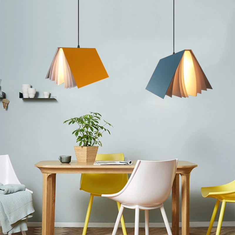 Nordic Book Pendant Light for Study Room Bedroom Library Desk Hanging Lamp Ceiling Decoration Lighting Modern Reading Decoration