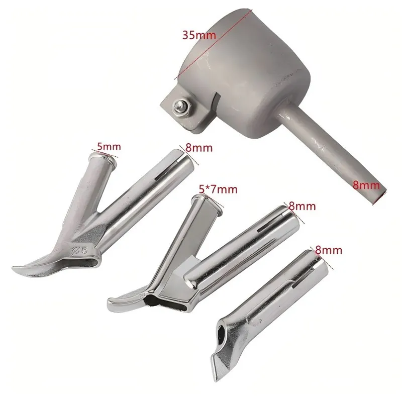Stainless steel welding triangle fixed point nozzle round nozzle 4Pcs Hot air welding torch fittings welding nozzle