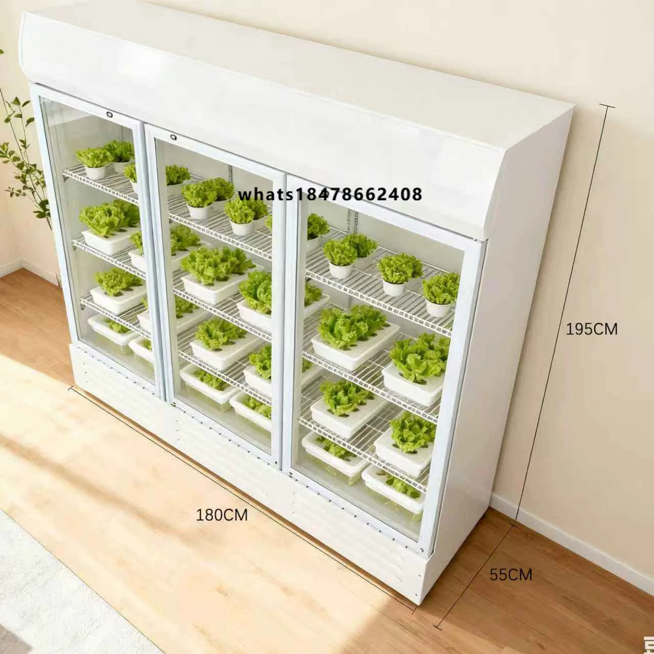 HEZHOU HZ-3 Indoor Hydroponic Multi-Layer Smart Automatic Vertical Farming Planting Cabinet PLC Control | Vegetable Growing