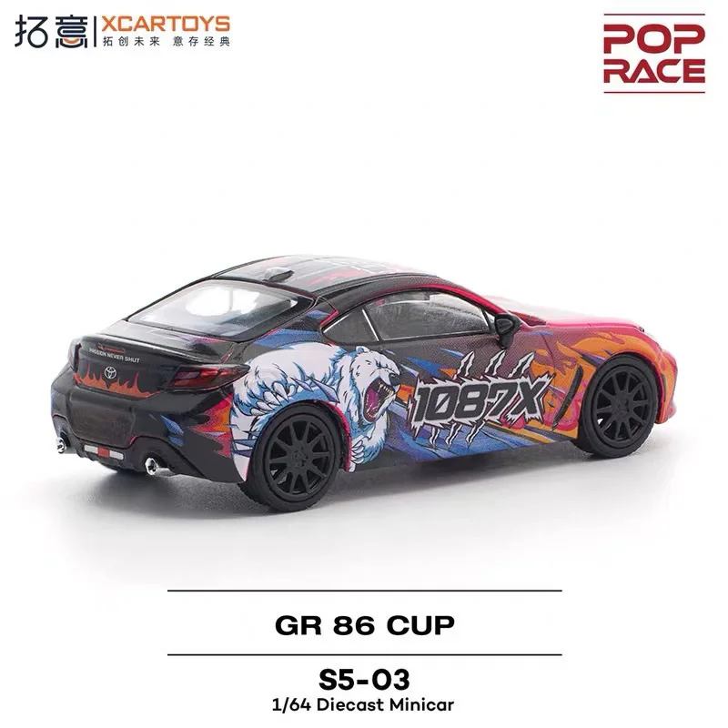 POP RACE 1:64 2025 TOYOTA GAZO0 Racing GR86 Cup CINA DarwinPRO 66G WBK Supra A9O Pressofusione in lega Modello di auto Collezione regalo