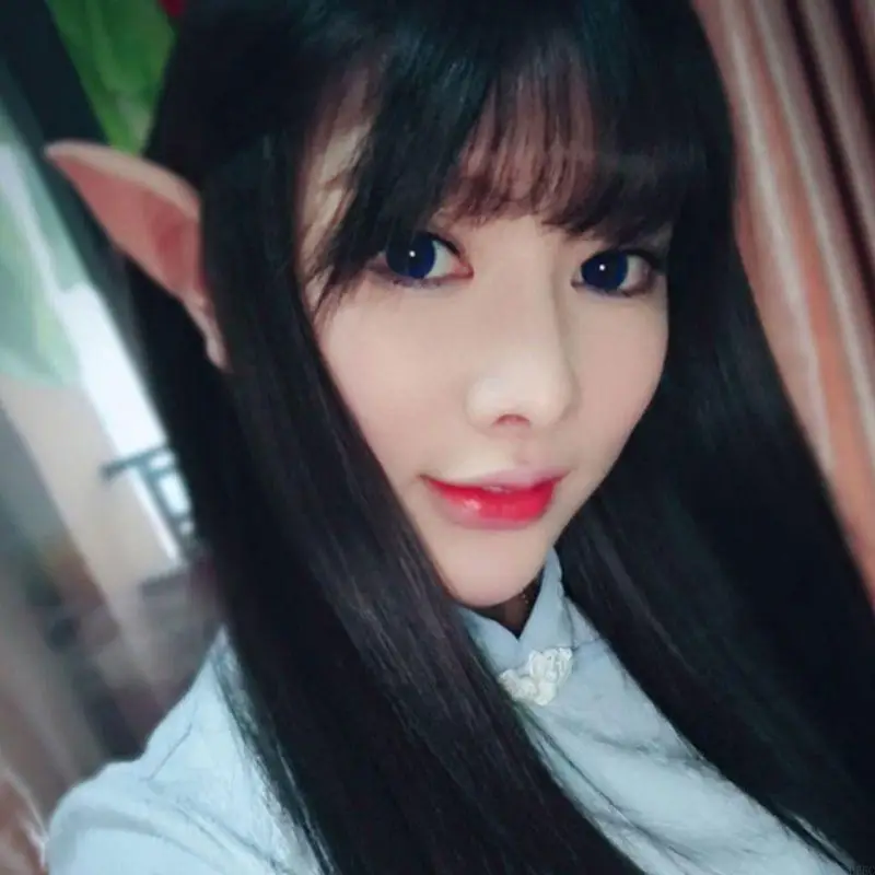 U75C Mysterious Angel Elf Ears Latex สำหรับ Fairy Halloween คอสเพลย์เครื่องแต่งกายอุปกรณ์เสริม