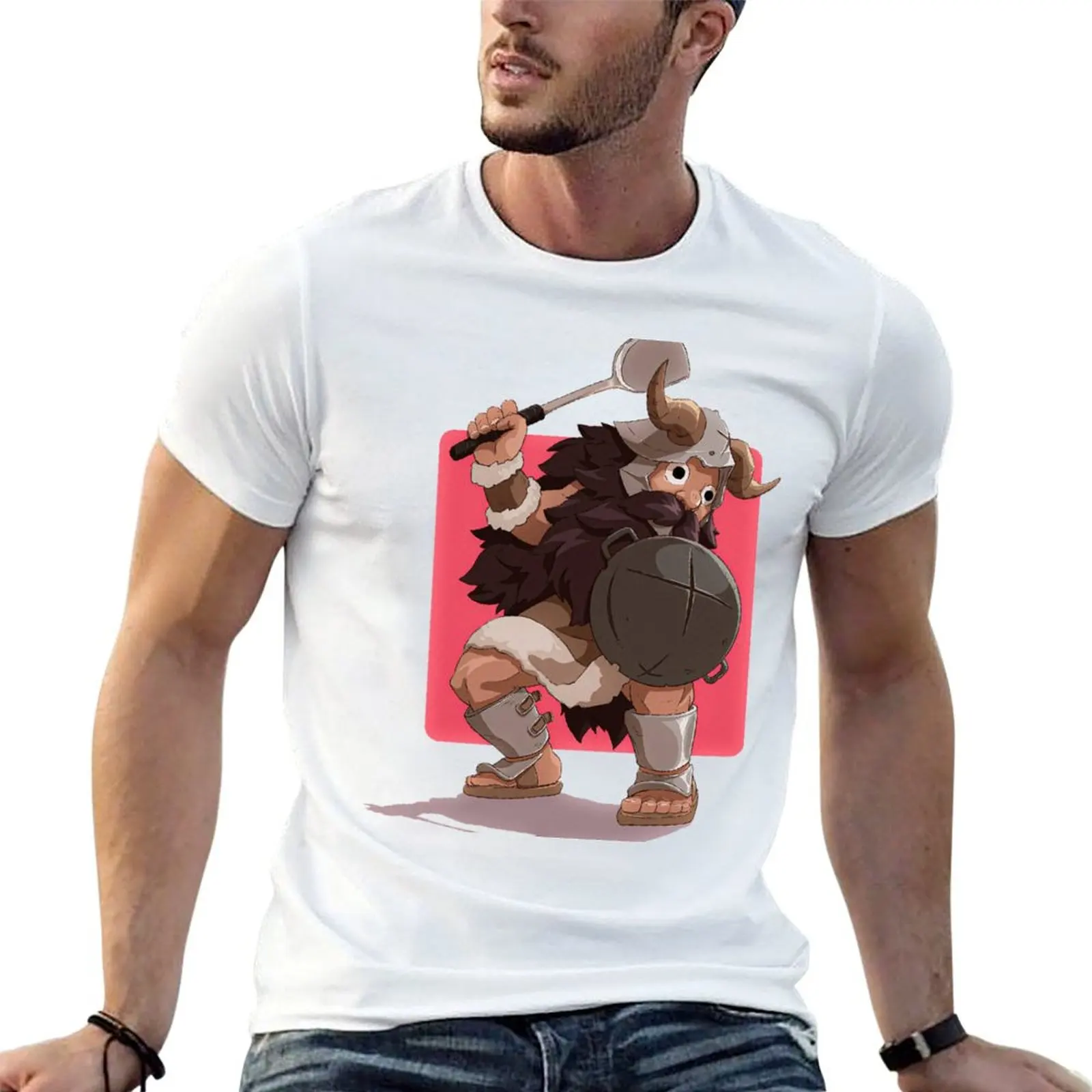 

t shirts oversize Meshi anime T-Shirt t cotton Dungeon shirts Senshi 100%