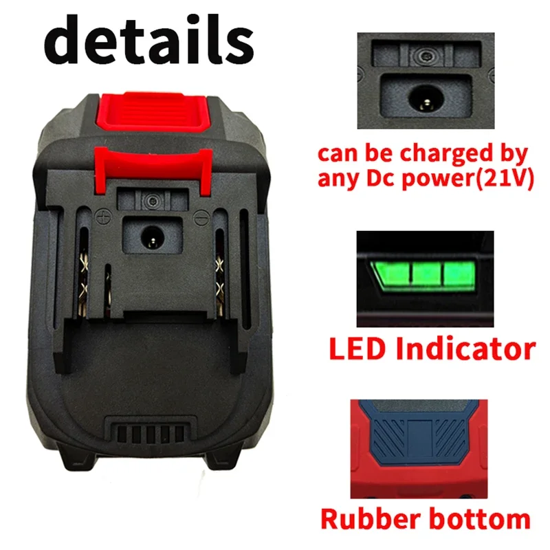 Rechargeable 18V-21V Lithium Ion Battery Pack For Makita 18V 21V Battery Fit For Makita DDF487 Drill Replacement Spare Battery