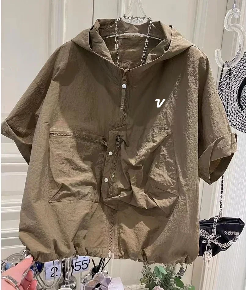 Golf Hooded Sun-protective Jacket for Men and Women New Summer Thin Breathable Short-sleeved Top Outdoor Jacket Golf Clothing