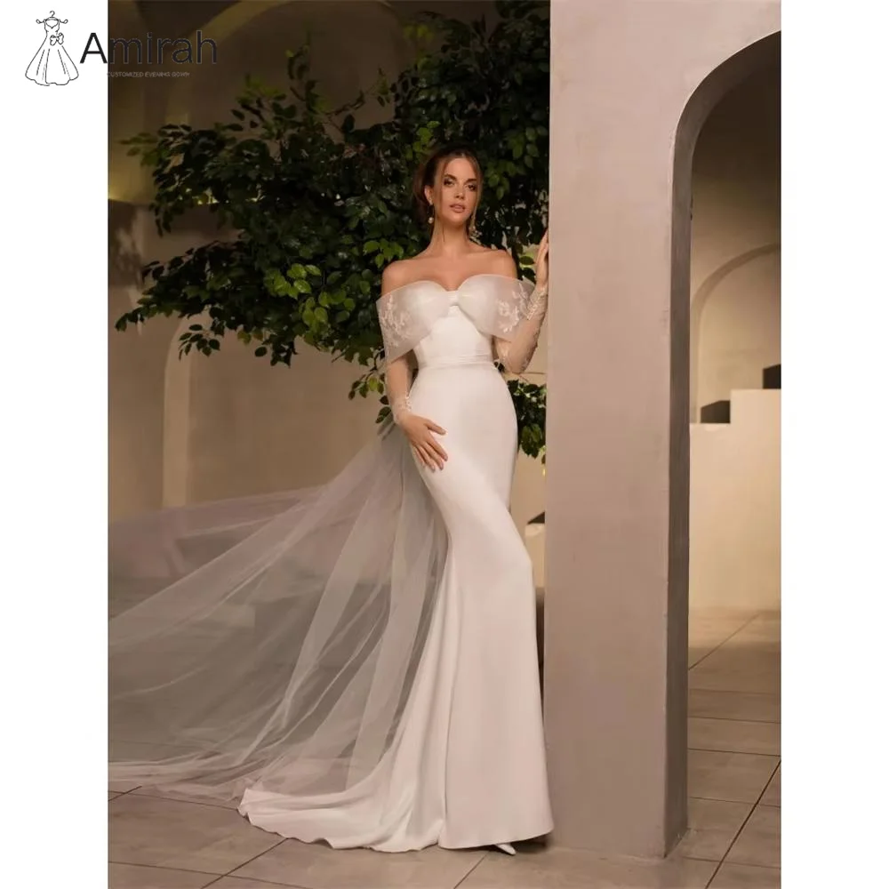 

Amirah Tulle Flower Shawl Elegant Evening Dresses for Woman Luxury Women's Elegant Party Dress Long Fish Tail Custom Made Prom