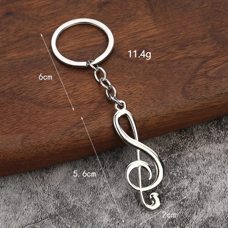 Creative Practical Metal Keychain Personalized Music Note Key Ring Trendy Versatile Accessory for Bag and Key Decoration