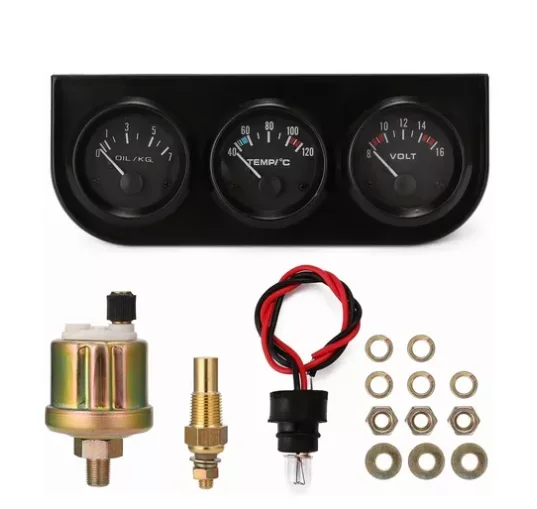 

1 комплект манометра масла 12 В + вольтметр + комплект датчика температуры воды 3 в 1 52 мм вольтметр запасные части для двигателя автомобиля