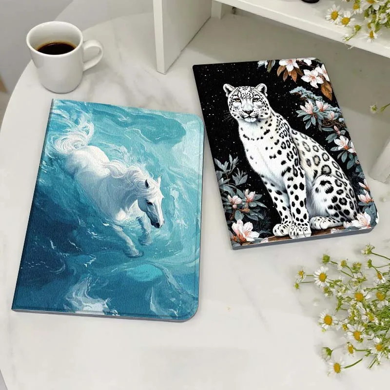 

Snow Leopard Flower Night Gift Tablet Case For Samsung Galaxy Tab S7 S8 S9 S10 FE Lite