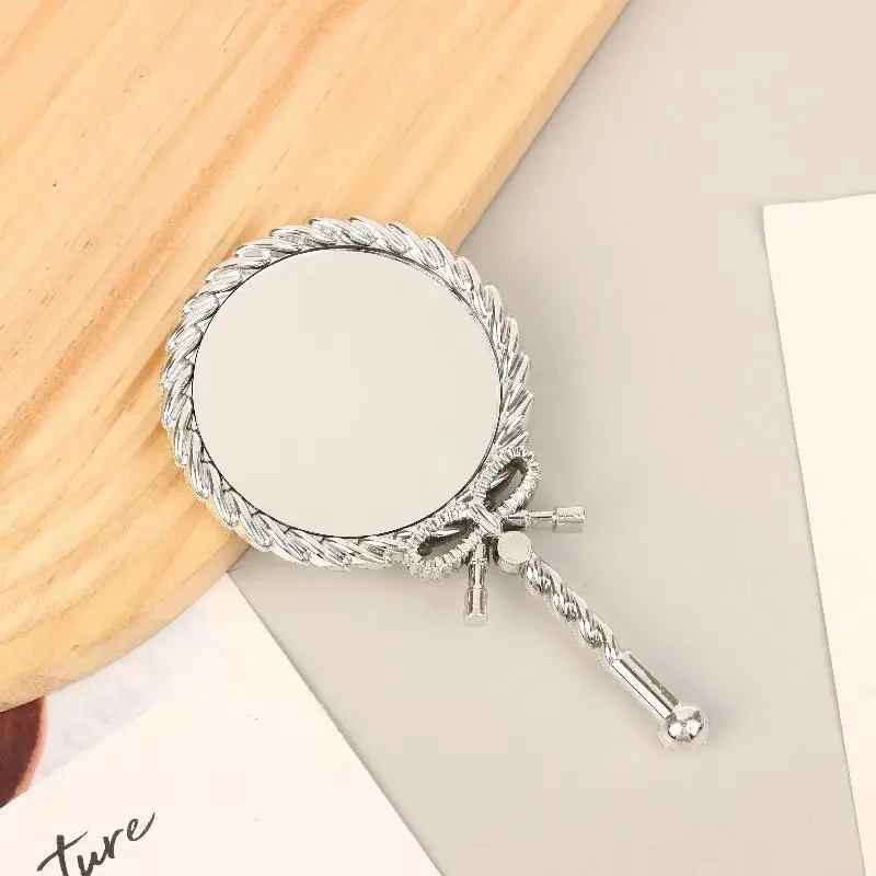 Handheld Makeup Mirror Round Portable Cosmetic Mirror European Mirror European For Dressing Room Home Use Professional Use
