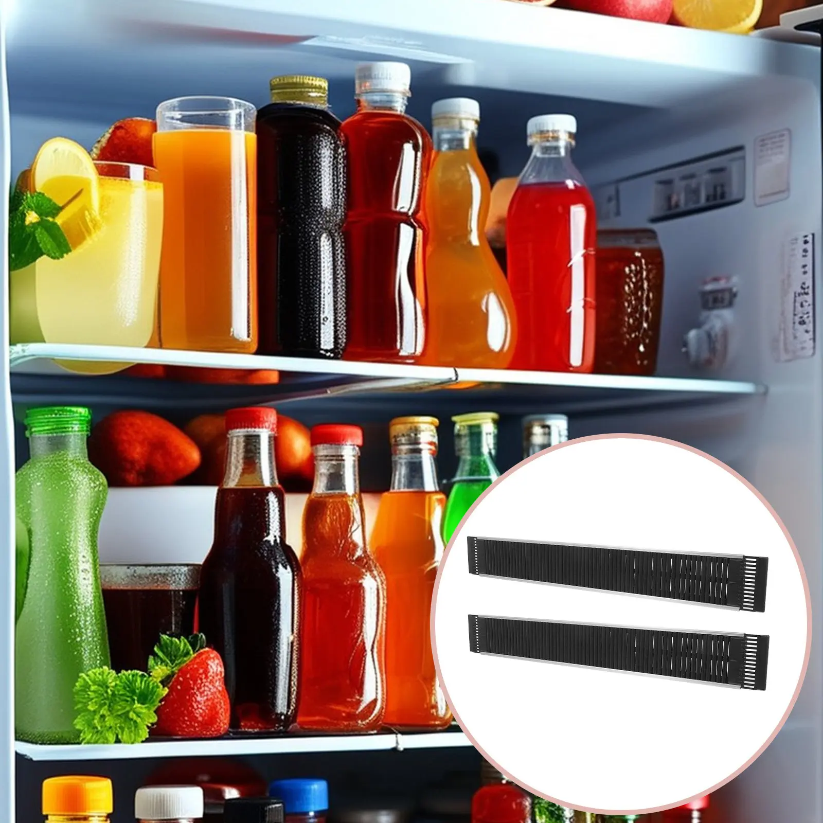 

2Pcs Drink Pusher Glide for Refrigerator Automatic Replenishment Shelf Plastic Can Slide Smooth Low Noise Ideal for Soda