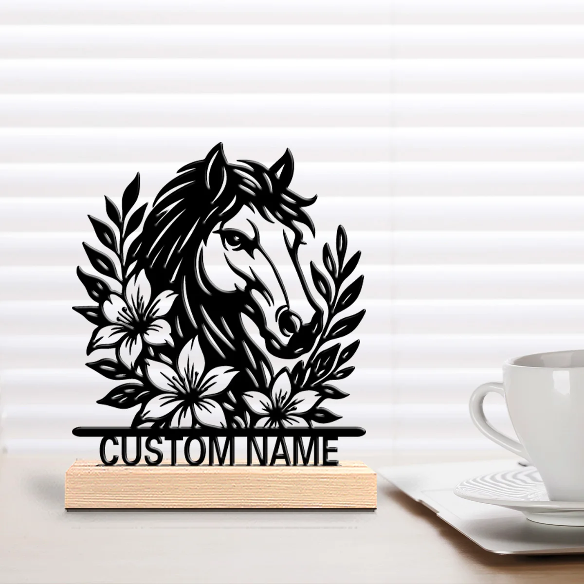 1pc Fun Personalized Custom seahorse Metal Statues Wooden Bead Accents Ideal for Bedrooms Nurseries Boho-Chic Home Decor