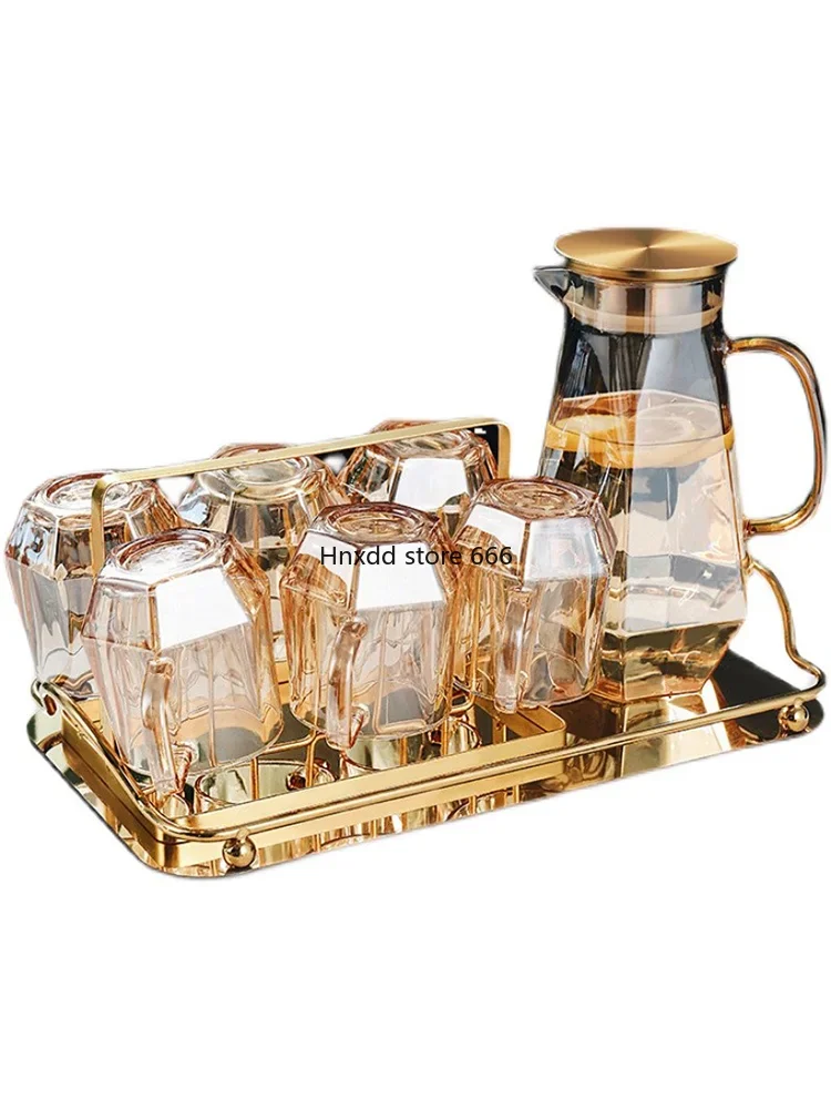 Glass teacup household kettle belt tea cup premium water cup set