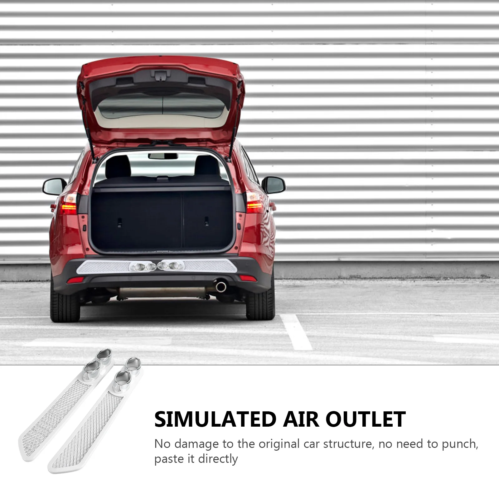 สติ๊กเกอร์ตกแต่งช่องแอร์รถยนต์ 2 ชิ้น ใช้ได้กับรถยนต์ทุกประเภท วัสดุทนทาน ไม่เป็นสนิม ติดตั้งง่าย อุปกรณ์ตกแต่งรถยนต์