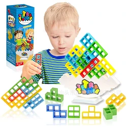 Juego de mesa de bloques de construcción para niños y adultos, juguete de bloques de construcción de apilamiento de equilibrio divertido para niños, amigos, equipo, dormitorio, familia, regalo de fiesta, 48 piezas