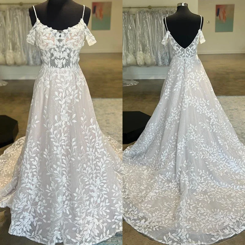 Graceful A-Line Wedding Dress Organza With Embroidery Ballgown Square Collar Sleeveless Bride Zipper Customized Vestido De Novia