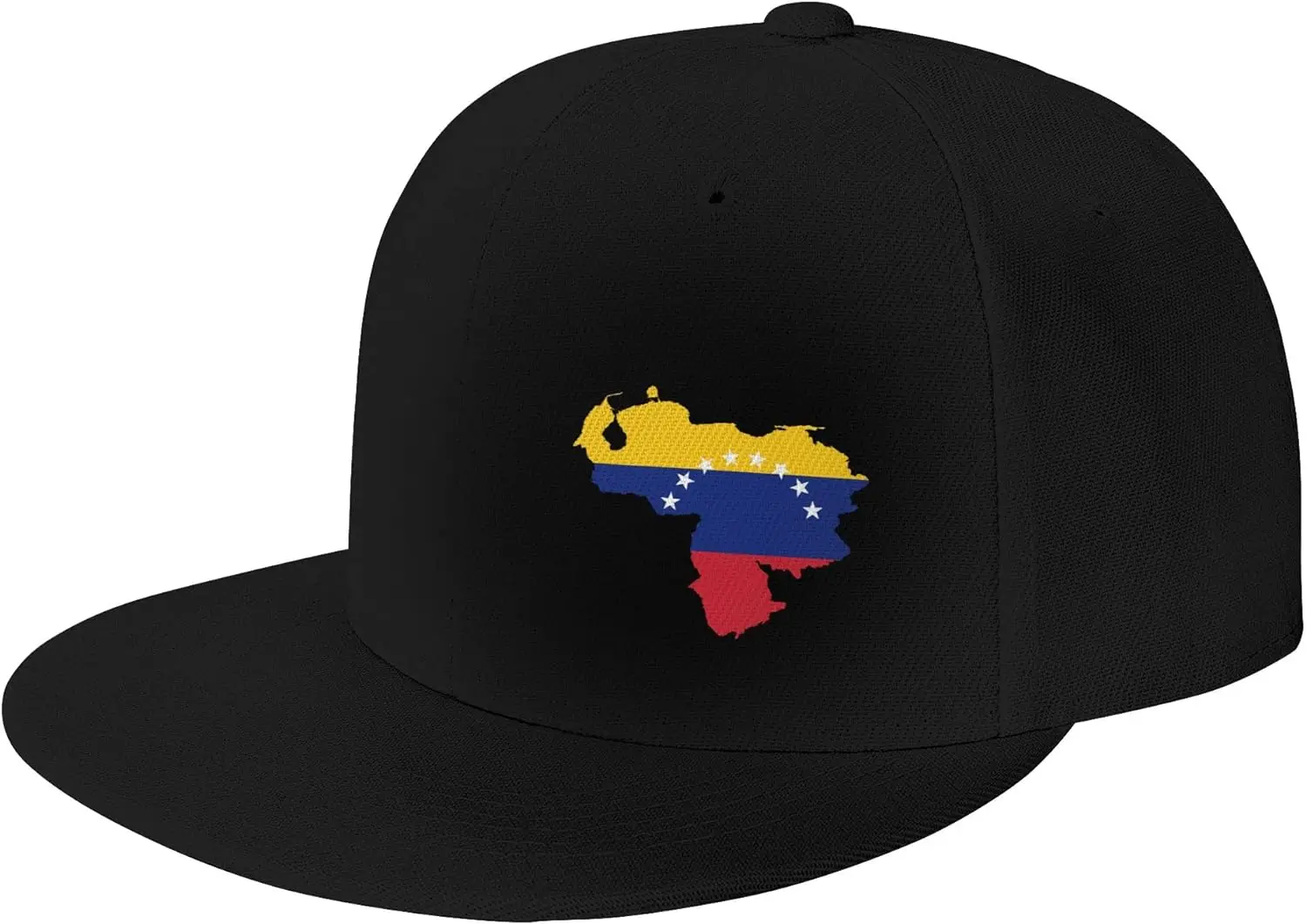 Flat Brim Cap Snapback Hat for Men - Venezuela Map Flag Prints Adjustable Baseball Cap