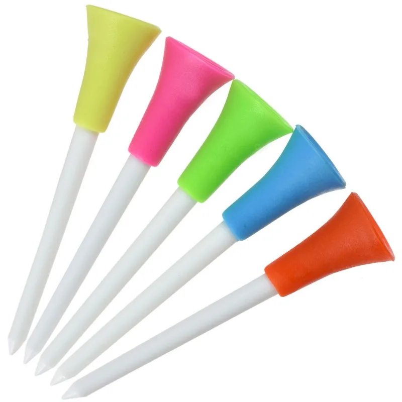 30 Pcs Plastic Golf Tees Multi Color 8.3CM Durable Rubber Cushion Top Golf Tee Golf Accessories for golf sprot new