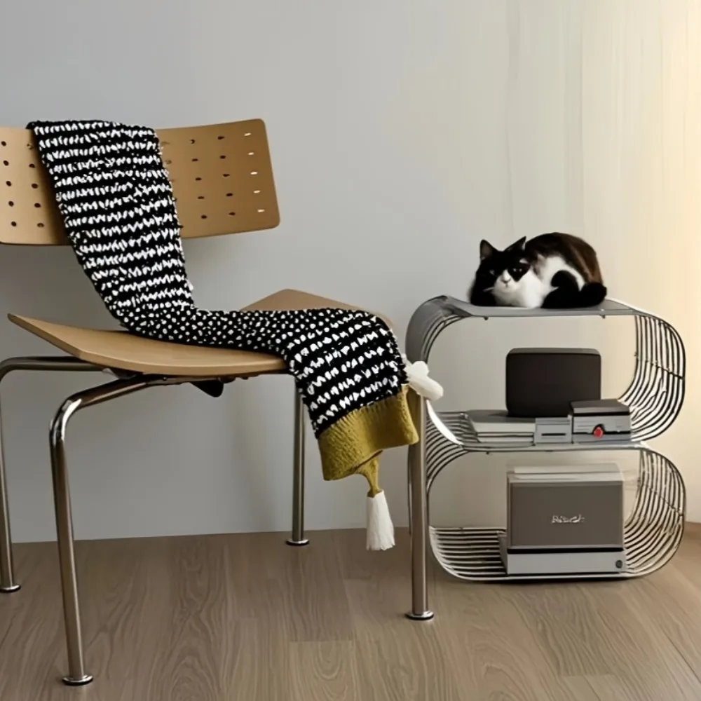 Modernes Wand-Bücherregal aus Metall mit Bären-Design – elegantes silbernes Finish, platzsparendes Eckregal für Wohnzimmer oder Schlafzimmer