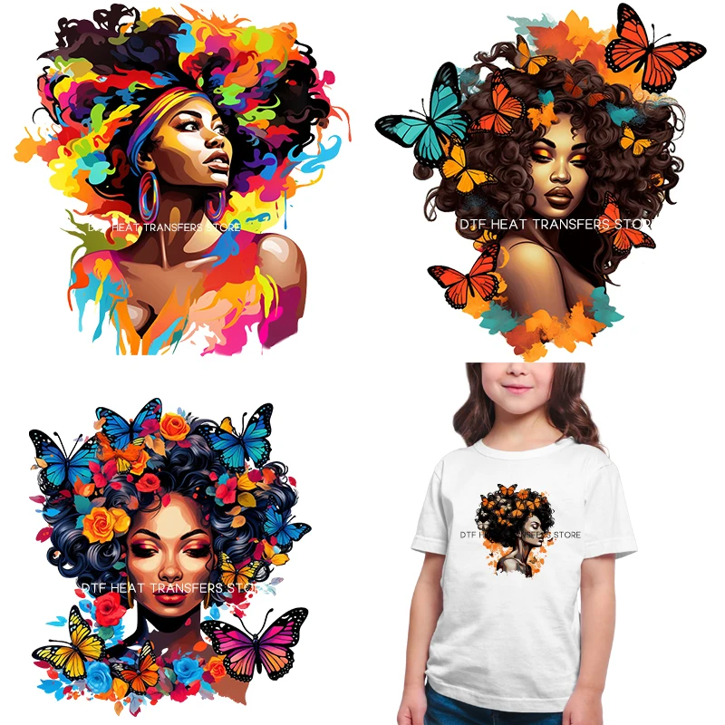 Watercolor June 1st Hot Girl Pattern Accessory Iron On Fashion Stickers Heat Transfer Fabric Patches