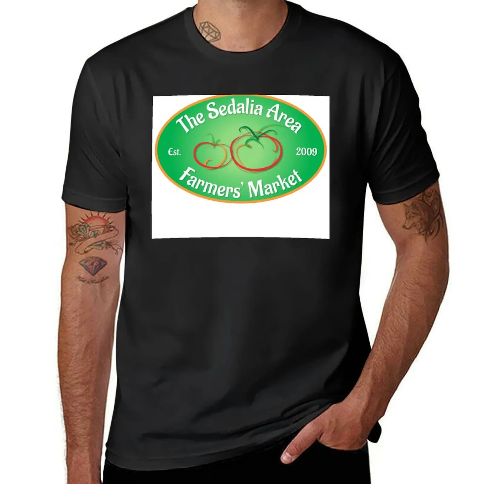 Sedalia Area Farmers' Market Oval Logo T-Shirt blacks plain anime clothes animal prinfor boys T-shirts for men cotton