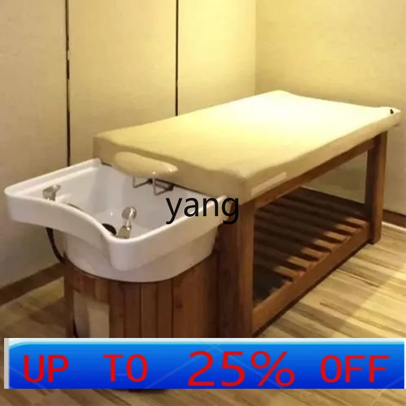 LHH hair salon shampoo bed full lie barber shop high-end ceramic basin