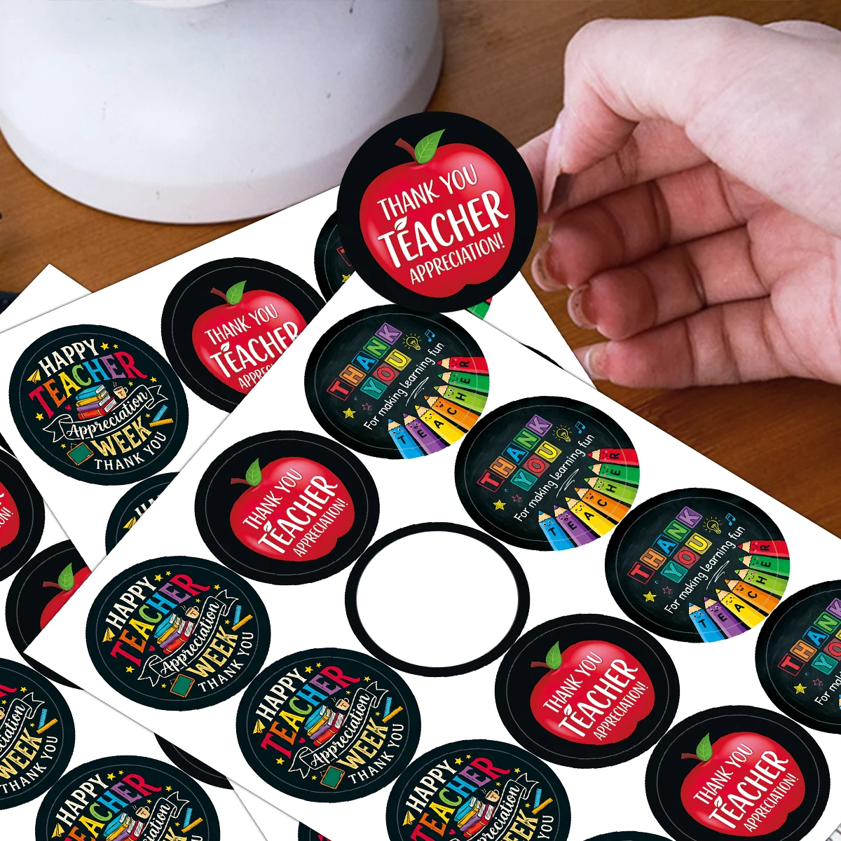120pcs-10 Sheets Teacher Appreciation Stickers,Thank You Labels For Teacher’S Day,Graduation Season,Back-To-School,Gift Wrapping