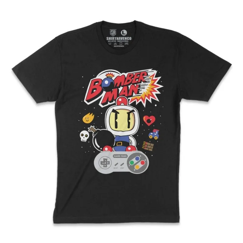 00012807#A-Bomber Man, unisex Tshirt, Classic Arcade tshirt, Gamer Tshirt, Retro Gaming tshirt, Video Game Tshirt, Cool tshirt,