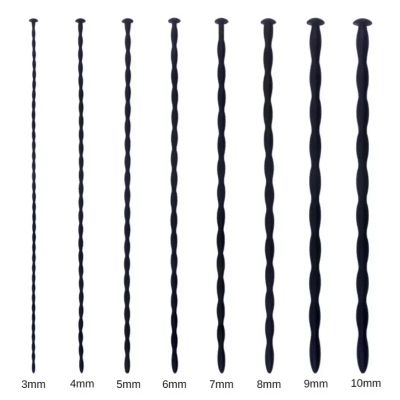 8 أحجام آمنة لينة سيليكون القضيب محفز موسع البولية قضيب القسطرة الجنس لعب الحصان العين عصا للذكور BDSM التوصيل